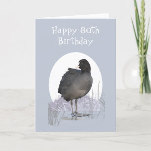 Custom 80th Birthday "Old Coot" Funny Bird Humour Card