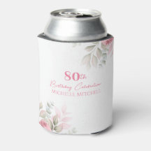 Custom 80th Birthday Pink Watercolor Floral  