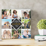 Custom 8 Photo Collage Gold Graduate Graduation Canvas Print<br><div class="desc">Custom photo collage graduation canvas. The photo template is set up for you to add 8 of your favourite pictures of you, your besties and reminders of fun times during your study years. In the centre, "graduate" is hand lettered with gold glitter effect typography, whilst your name and class year...</div>