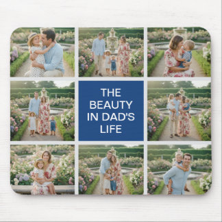 Custom 8 Photo Collage - Personalised Dad Gift Mouse Mat