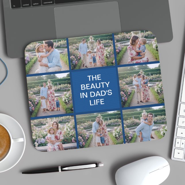 Custom 8 Photo Collage - Personalised Dad Gift Mouse Mat (Creator Uploaded)