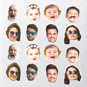 Custom 8 Photos Faces Waterproof Vinyl Stickers
