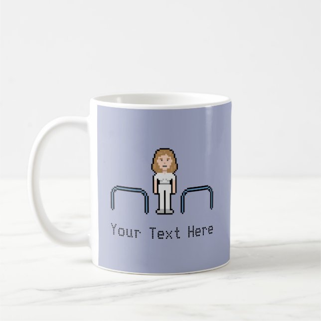 Custom 8bit Female Physiotherapist Coffee Mug (Left)