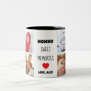Custom 8Photo  Sweet Memories Gift For Mummy  Two-Tone Coffee Mug
