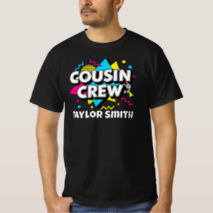 Custom 90s Retro Memphis Style Cousin Crew Matchin T-Shirt