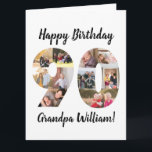 Custom 90th Number Photo Collage Custom Greeting Card<br><div class="desc">Custom 90th Number Photo Collage Custom Greeting Card</div>
