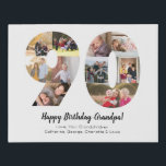 Custom 90th Number Photo Collage Custom Greeting Faux Canvas Print<br><div class="desc">Custom 90th Number Photo Collage Custom Greeting Faux Canvas Print</div>
