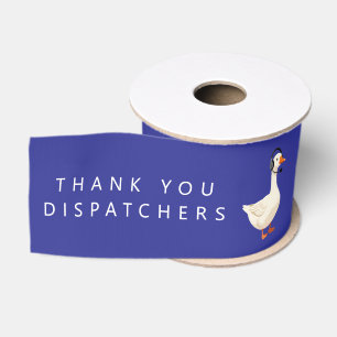 Custom 911 Dispatcher Goose With Headset Grosgrain Ribbon