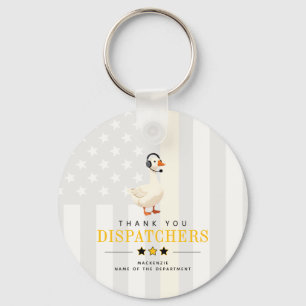 Custom 911 Dispatcher Goose With Headset Thank You Key Ring