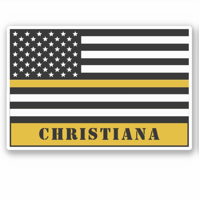 Custom 911 Dispatcher USA Flag Thin Gold Line (Front)