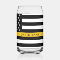 Custom 911 Dispatcher USA Flag Thin Gold Line