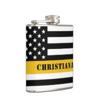 Custom 911 Dispatcher USA Flag Thin Gold Line