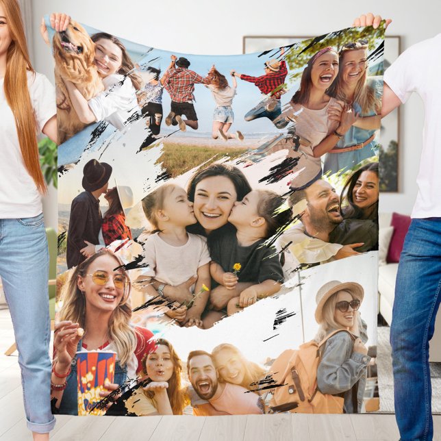 Custom 9 Photo Collage Fleece Blanket (Creator Uploaded)