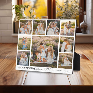 Custom 9 Photo Grid Happy Mother's Day Keepsake Plaque