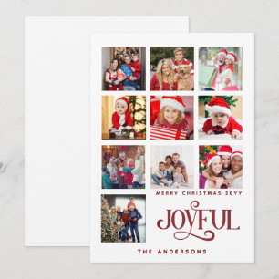 Custom 9 Photos Christmas Holiday Card