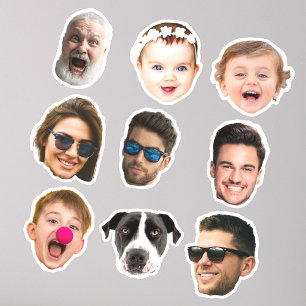 Custom 9 Photos Faces Waterproof Vinyl Stickers