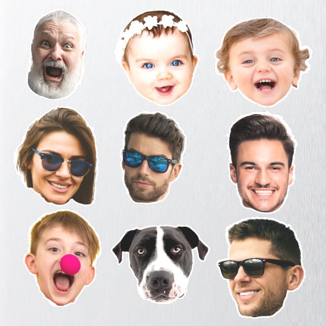 Custom 9 Photos Faces Waterproof Vinyl Stickers (Creator Uploaded)