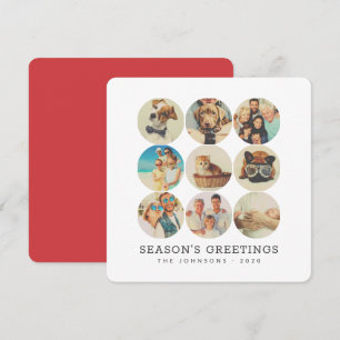 Custom 9 Photos Modern Family & Pet Memories Holiday Card
