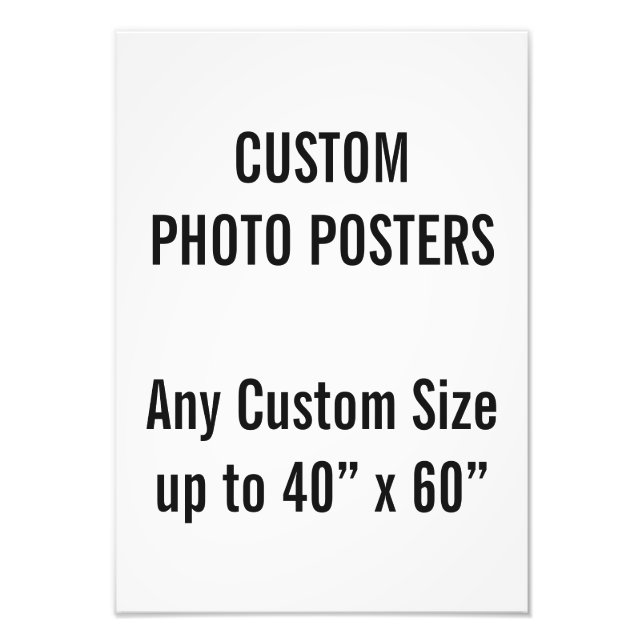 Custom A3 Photo Poster, up to 40” x 60” Print (Front)
