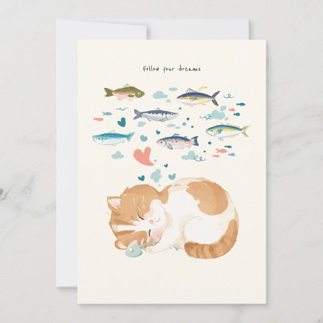 [Custom] A Cat's Day - Follow your (fish) Dreams Thank You Card (Front)