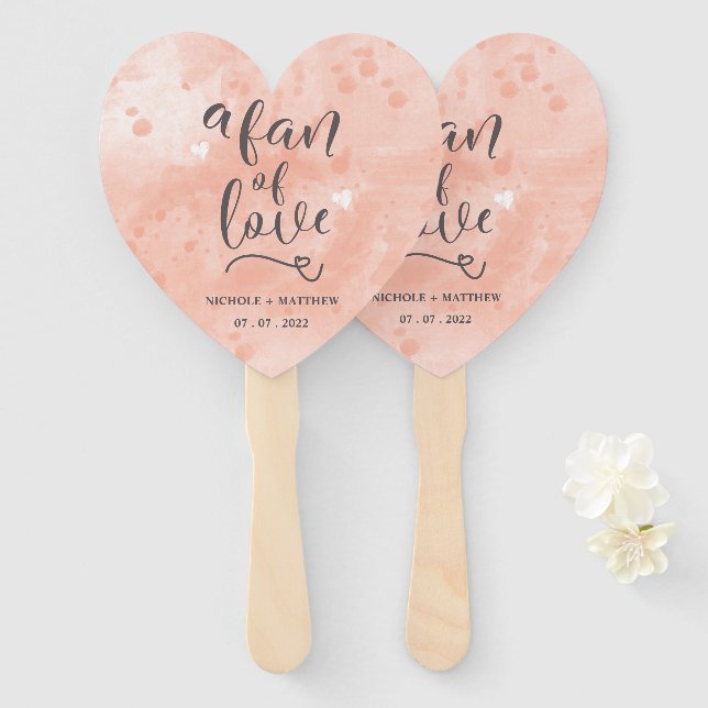 Custom A Fan Of Love Calligraphy Blush Watercolor (Front and Back)