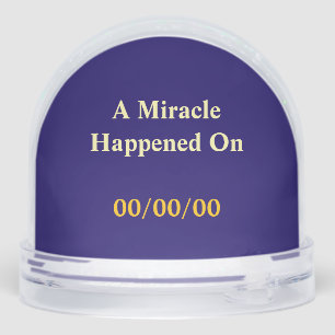 CUSTOM A Miracle Happened, 50 Year Sober AA Coin Snowglobe