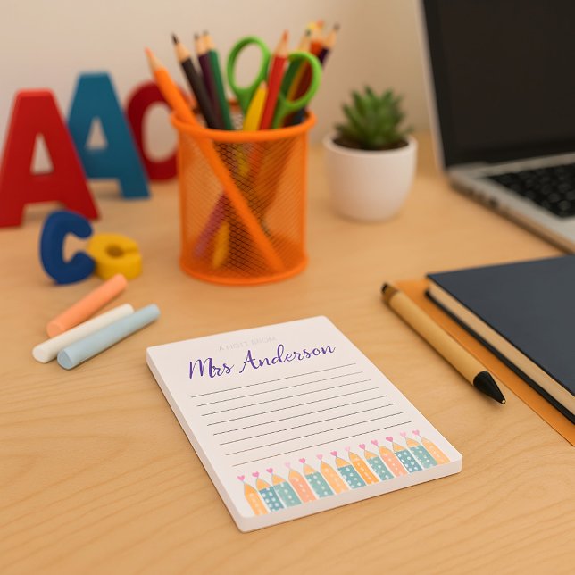 Custom A Note From Cute Crayon Teacher Notepad (Creator Uploaded)