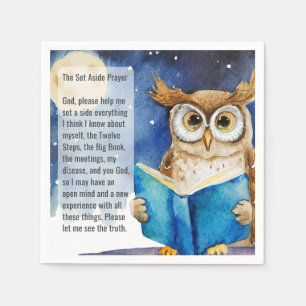 Custom AA Prayer Napkin   Sober Owl Big Book