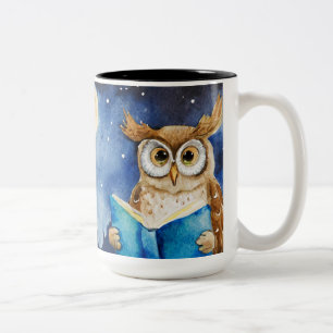 Custom AA Prayer   Sober Owl Big Book Two-Tone Coffee Mug
