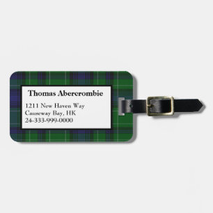 Custom Abercrombie Tartan Plaid Luggage Tag