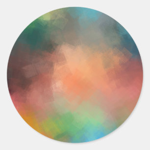 Custom Abstract Art Elegant Colourful Blank Classic Round Sticker