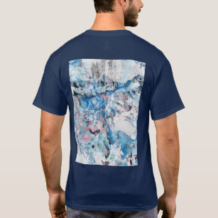 Custom Abstract Art Navy Blue Colour Template T-Shirt
