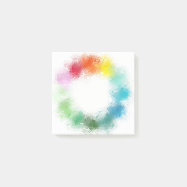 Custom Abstract Blue Green Purple Pink Red Yellow Post-it Notes (Front)