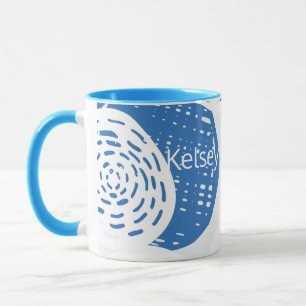 Custom Abstract Blue & White circle loops  Mug