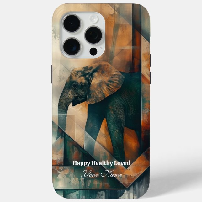 Custom : Abstract Elephant iPhone 15 Promax Case (Back)