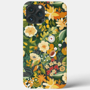 Custom Abstract Japanese Spring Flowers Pattern iPhone 13 Pro Max Case