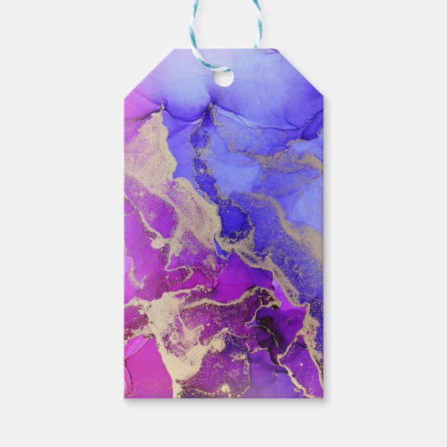 Custom Abstract Pink Purple  Gift Tags (Front)