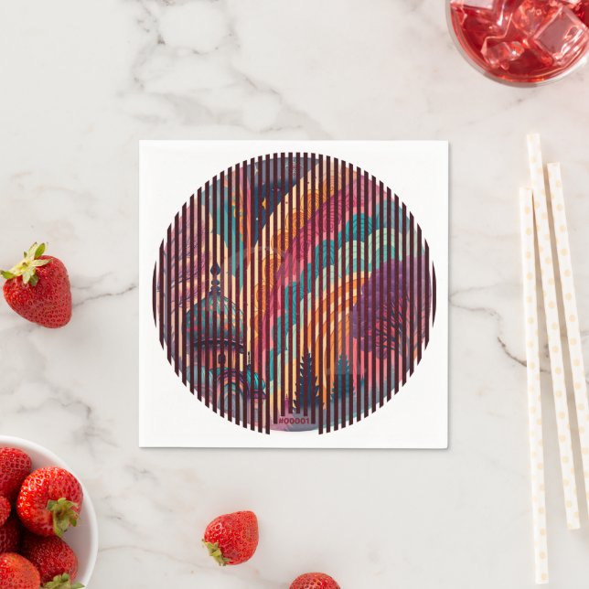 Custom Abstract Round Art Paper Napkins (Insitu)