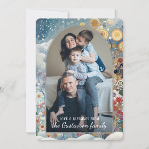 Custom Abstract Snowflakes Floral Holiday Wreath