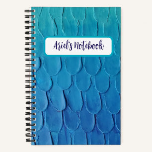 Custom Abstract Underwater Blue Ombre Mermaid Notebook