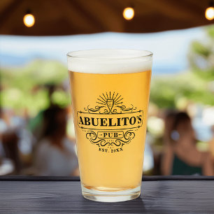 Custom Abuelito's Pub Year Established Glass