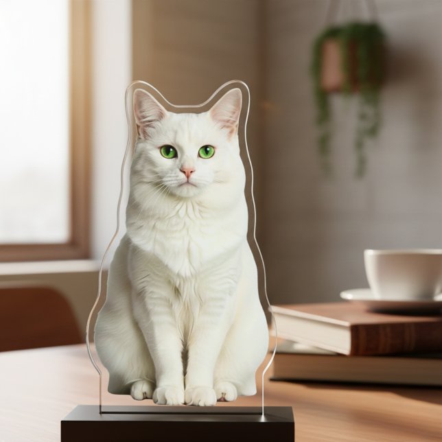 Custom Acrylic Cat Photo Cutout Statue (Your Cat Photo Acrylic Cut Out Statue)