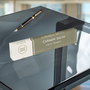 Custom Acrylic Executive Green Desk Nameplate