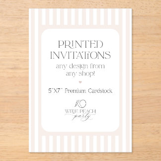 Custom Acrylic Invitations - Wilde Peach Party