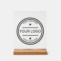 Custom Acrylic Mini Sign with Wooden Easel Table