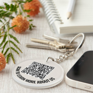 Custom Acrylic QR Code Personalised Round Logo Key Ring