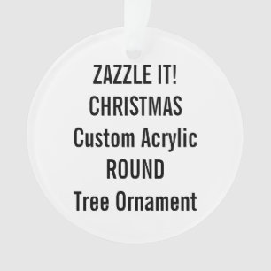 Custom Acrylic ROUND Christmas Tree Ornament Blank