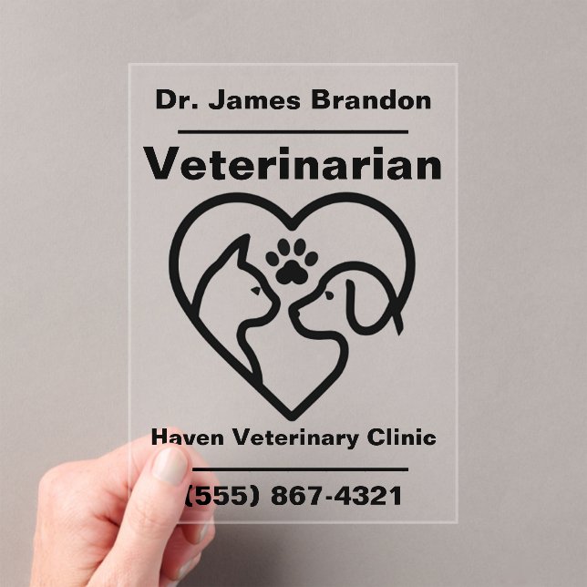 Custom Acrylic Veterinary Office Sign  Invitations (Insitu (Handheld))