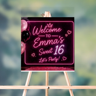 Custom Acrylic Welcome Sign with Neon Design