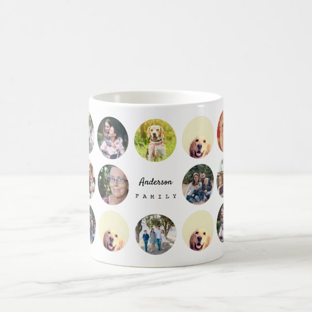 Custom Add Collage Photo Family Personalised Coffee Mug (Center)